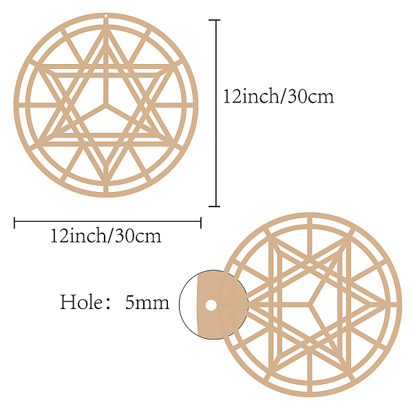 PandaHall Laser Cut Wooden Wall Sculpture, Torus Wall Art, Home Decor Meditation Symbol, Flat Round, BurlyWood, Star of David Pattern..., Orange
PandaHall Laser Cut Wooden Wall Sculpture, Torus Wall Art, Home Decor Meditation Symbol, Flat Round, BurlyWood, Star of David Pattern..., Orange