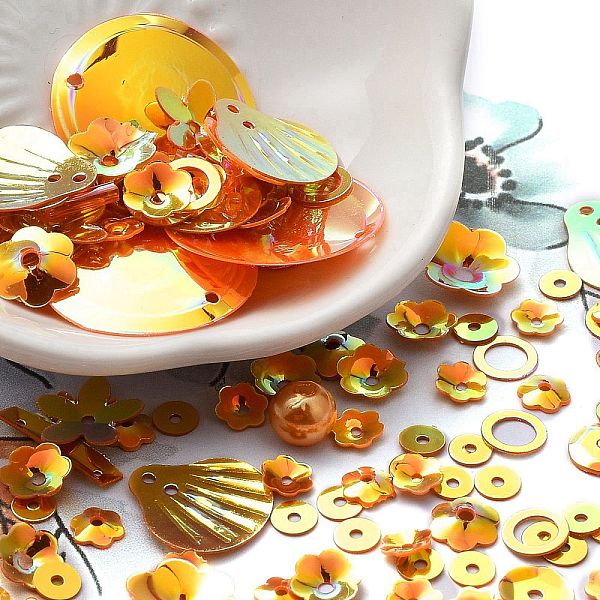 PandaHall Rainbow Iridescent PVC Paillette/Sequins Beads & Links & Pendants, Mixed Shapes, Flower/Snowflake/Oval, Orange, 4~20x4~20x0.3~6mm...
PandaHall Rainbow Iridescent PVC Paillette/Sequins Beads & Links & Pendants, Mixed Shapes, Flower/Snowflake/Oval, Orange, 4~20x4~20x0.3~6mm...
