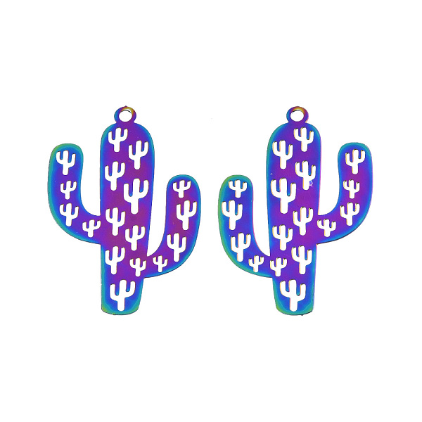 PandaHall 201 Stainless Steel Pendants, Etched Metal Embellishments, Cactus, Rainbow Color, 48.5x32x0.3mm, Hole: 2.5mm 201 Stainless Steel...
PandaHall 201 Stainless Steel Pendants, Etched Metal Embellishments, Cactus, Rainbow Color, 48.5x32x0.3mm, Hole: 2.5mm 201 Stainless Steel...