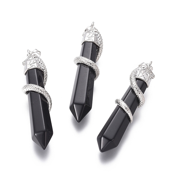 PandaHall Natural Black Agate Big Pendants, with Brass Findings, Snake with Diamond, Platinum Metal Color, 60x12mm, Hole: 5x7mm Black Agate...
PandaHall Natural Black Agate Big Pendants, with Brass Findings, Snake with Diamond, Platinum Metal Color, 60x12mm, Hole: 5x7mm Black Agate...
