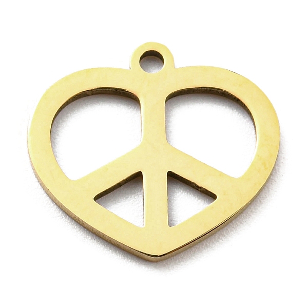 PandaHall Ion Plating(IP) 316L Surgical Stainless Steel Pendants, Laser Cut, Heart with Peace Sign Charm, Real 18K Gold Plated, 13.5x15x1mm...
PandaHall Ion Plating(IP) 316L Surgical Stainless Steel Pendants, Laser Cut, Heart with Peace Sign Charm, Real 18K Gold Plated, 13.5x15x1mm...