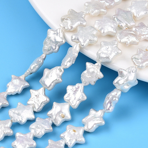PandaHall Natural Nucleated Baroque Keshi Pearl Beads Strands, Cultured Freshwater Pearl, Star, Seashell Color, 10~14x10~12x2.5~5mm, Hole...
PandaHall Natural Nucleated Baroque Keshi Pearl Beads Strands, Cultured Freshwater Pearl, Star, Seashell Color, 10~14x10~12x2.5~5mm, Hole...