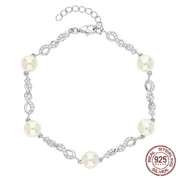 PandaHall Rhodium Plated 925 Sterling Silver Micro Pave Cubic Zirconia Link Bracelets, Round Natural Pearl Beads Bracelets for Women..., White
PandaHall Rhodium Plated 925 Sterling Silver Micro Pave Cubic Zirconia Link Bracelets, Round Natural Pearl Beads Bracelets for Women..., White