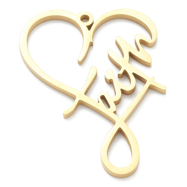 PandaHall Ion Plating(IP) 304 Stainless Steel Pendants, Heart with Word Faith, Real 18K Gold Plated, 38x29x2mm, Hole: 1.8mm 304 Stainless...
PandaHall Ion Plating(IP) 304 Stainless Steel Pendants, Heart with Word Faith, Real 18K Gold Plated, 38x29x2mm, Hole: 1.8mm 304 Stainless...