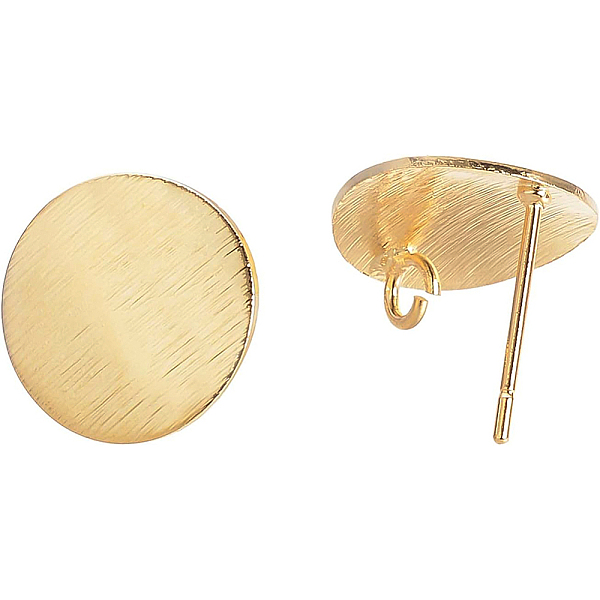 PandaHall Brass Ear Stud Findings, with Loop, Flat Round, Real 18K Gold Plated, 15mm, Hole: 2mm, Pin: 0.5mm, 20pcs/box Brass Flat Round
PandaHall Brass Ear Stud Findings, with Loop, Flat Round, Real 18K Gold Plated, 15mm, Hole: 2mm, Pin: 0.5mm, 20pcs/box Brass Flat Round