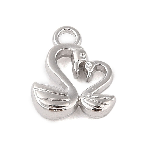 PandaHall Rack Plating Alloy Pendants, Swan, Platinum, 14x12x3.5mm, Hole: 2mm Alloy Swan
PandaHall Rack Plating Alloy Pendants, Swan, Platinum, 14x12x3.5mm, Hole: 2mm Alloy Swan