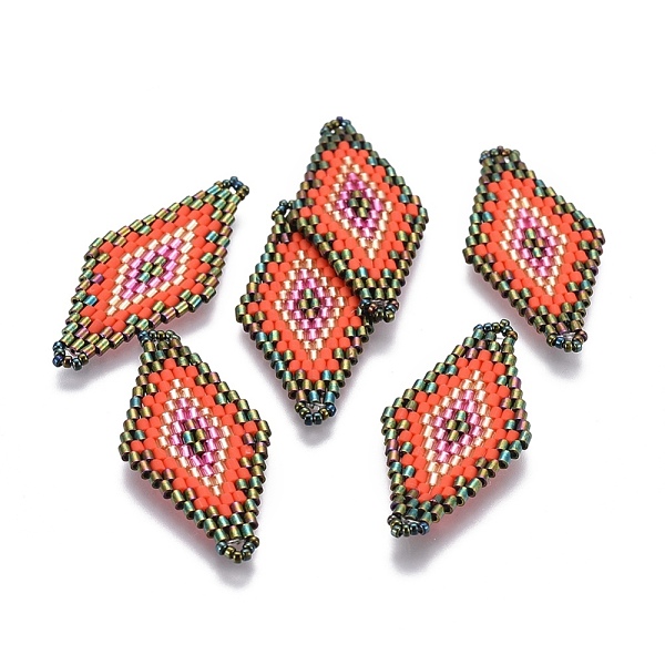 PandaHall MIYUKI & TOHO Handmade Japanese Seed Beads Links, Loom Pattern, Rhombus, Orange Red, 43~44.1x19.4~20.2x1.6~1.8mm, Hole: 1.6~1.8mm...
PandaHall MIYUKI & TOHO Handmade Japanese Seed Beads Links, Loom Pattern, Rhombus, Orange Red, 43~44.1x19.4~20.2x1.6~1.8mm, Hole: 1.6~1.8mm...