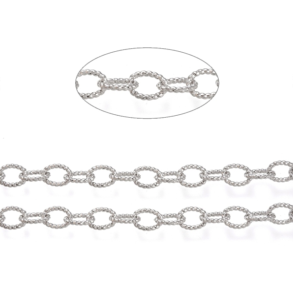 PandaHall Brass Textured Cable Chains, Oval, Unwelded, Long-Lasting Plated, with Spool, Real Platinum Plated, Link: 9.5x7x1.5mm, about 16.4...
PandaHall Brass Textured Cable Chains, Oval, Unwelded, Long-Lasting Plated, with Spool, Real Platinum Plated, Link: 9.5x7x1.5mm, about 16.4...