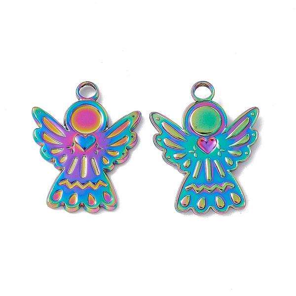 PandaHall Ion Plating(IP) 304 Stainless Steel Pendants, Angel Charms, Rainbow Color, 24x19x2mm, Hole: 3mm, inner diameter: 5mm 304 Stainless...
PandaHall Ion Plating(IP) 304 Stainless Steel Pendants, Angel Charms, Rainbow Color, 24x19x2mm, Hole: 3mm, inner diameter: 5mm 304 Stainless...