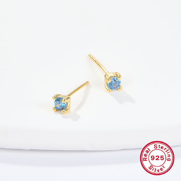 PandaHall Golden Sterling Silver Micro Pave Cubic Zirconia Stud Earring, Square, Sky Blue, 4x4mm Cubic Zirconia Square
PandaHall Golden Sterling Silver Micro Pave Cubic Zirconia Stud Earring, Square, Sky Blue, 4x4mm Cubic Zirconia Square