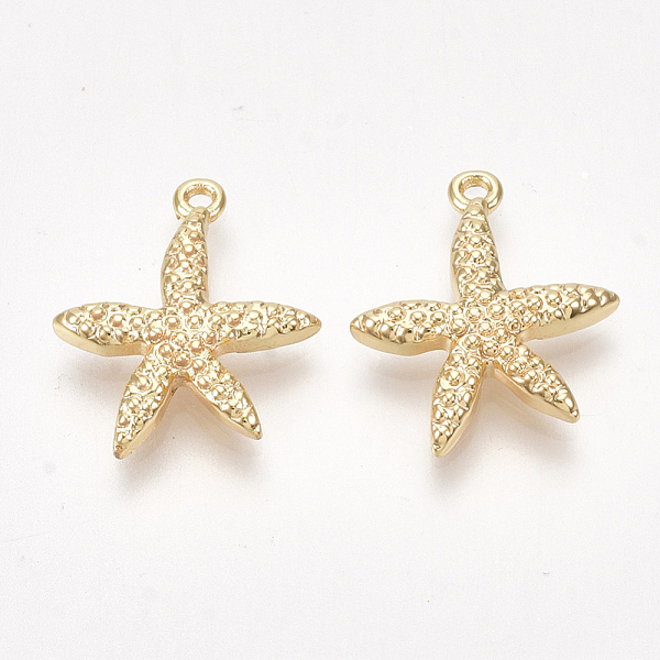 PandaHall Brass Pendants, Starfish/Sea Stars, Nickel Free, Real 18K Gold Plated, 16x14x2.5mm, Hole: 1mm Brass Starfish
PandaHall Brass Pendants, Starfish/Sea Stars, Nickel Free, Real 18K Gold Plated, 16x14x2.5mm, Hole: 1mm Brass Starfish