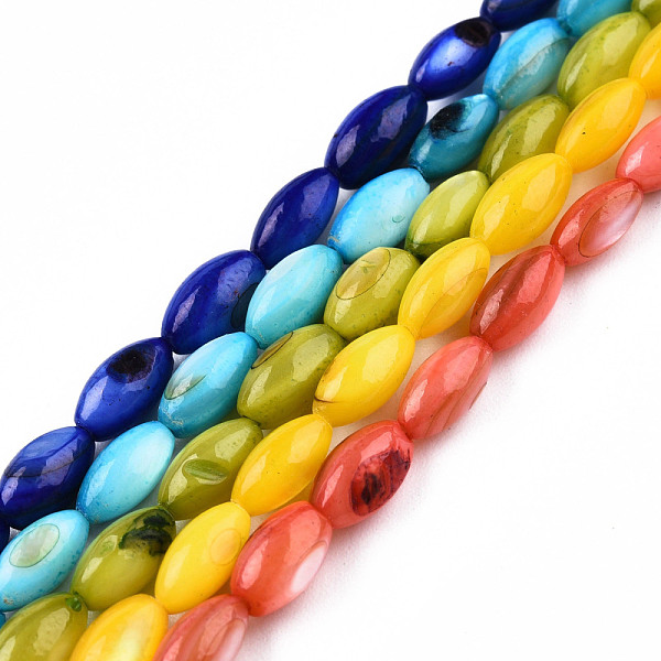 PandaHall Natural Freshwater Shell Beads Strands, Mixed Dyed and Undyed, Rice, Mixed Color, 7.5x4mm, Hole: 0.8mm, about 51~52pcs/strand..., Multicolor
PandaHall Natural Freshwater Shell Beads Strands, Mixed Dyed and Undyed, Rice, Mixed Color, 7.5x4mm, Hole: 0.8mm, about 51~52pcs/strand..., Multicolor