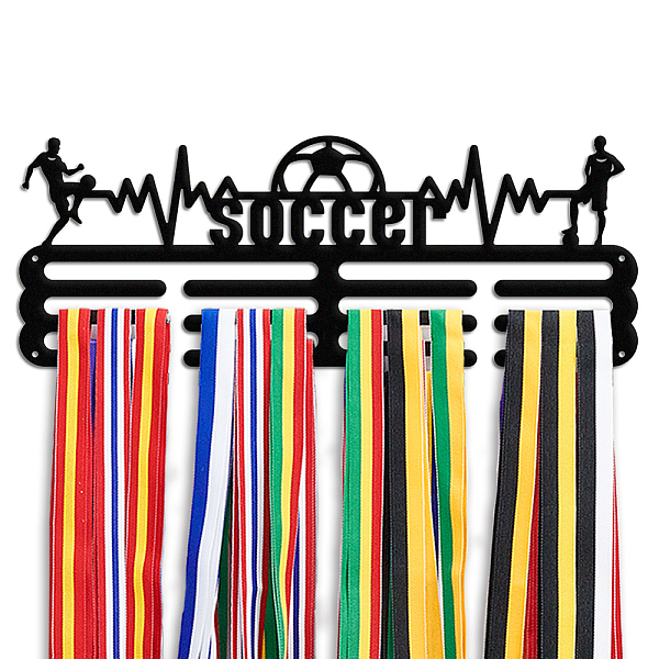 PandaHall Iron Medal Hanger Holder Display Wall Rack, with Screws, Football, 400x150mm Iron Football Black
PandaHall Iron Medal Hanger Holder Display Wall Rack, with Screws, Football, 400x150mm Iron Football Black