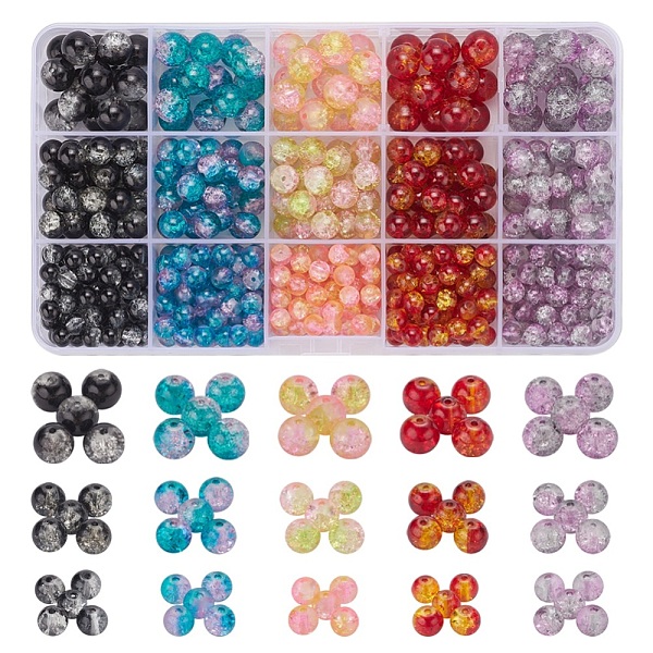 PandaHall 585Pcs 15 Style Spray Painted Crackle Glass Beads Strands, Round, Two Tone, Mixed Color, 6~10mm, Hole: 1.3~1.6mm Glass Round..., Multicolor
PandaHall 585Pcs 15 Style Spray Painted Crackle Glass Beads Strands, Round, Two Tone, Mixed Color, 6~10mm, Hole: 1.3~1.6mm Glass Round..., Multicolor