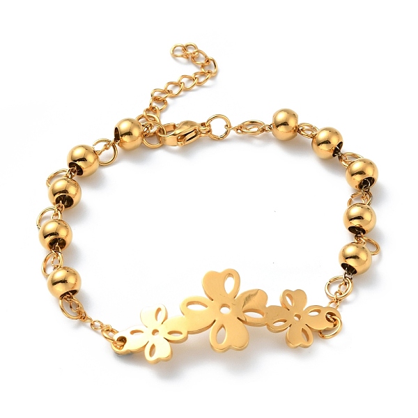 PandaHall Vacuum Plating 304 Stainless Steel Clover Link Bracelet with Beaded Chains for Women, Golden, 7-1/4 inch(18.5cm) 304 Stainless...
PandaHall Vacuum Plating 304 Stainless Steel Clover Link Bracelet with Beaded Chains for Women, Golden, 7-1/4 inch(18.5cm) 304 Stainless...