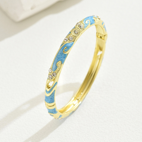 PandaHall Fashionable Casual Retro Alloy Rhinestone Bangles with Enamel for Women, Real 18K Gold Plated Alloy
PandaHall Fashionable Casual Retro Alloy Rhinestone Bangles with Enamel for Women, Real 18K Gold Plated Alloy