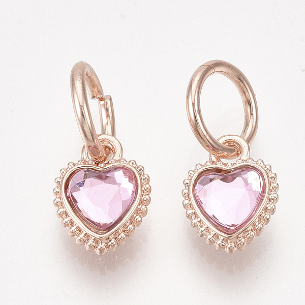 PandaHall Glass Pendants, with Alloy Findings, Faceted, Heart, Rose Gold, Pearl Pink, 11.5x8.5x4.5mm, Hole: 6.5mm Alloy+Glass Heart
PandaHall Glass Pendants, with Alloy Findings, Faceted, Heart, Rose Gold, Pearl Pink, 11.5x8.5x4.5mm, Hole: 6.5mm Alloy+Glass Heart