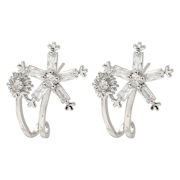 PandaHall Brass with Clear Cubic Zirconia Stud Earrings, Flower, Platinum, 21.5x18mm Brass Flower
PandaHall Brass with Clear Cubic Zirconia Stud Earrings, Flower, Platinum, 21.5x18mm Brass Flower