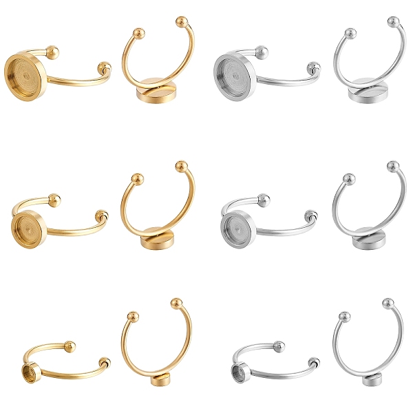 PandaHall 30Pcs 6 Style 201 Stainless Steel Cuff Pad Ring Settings, Laser Cut, Flat Round, Golden & Stainless Steel Color, Tray: 4~8mm, US...
PandaHall 30Pcs 6 Style 201 Stainless Steel Cuff Pad Ring Settings, Laser Cut, Flat Round, Golden & Stainless Steel Color, Tray: 4~8mm, US...