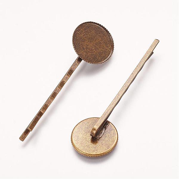 PandaHall Iron Hair Bobby Pin Findings, Flat Round, Antique Bronze, 2x63x2mm, Tray: 18mm Iron
PandaHall Iron Hair Bobby Pin Findings, Flat Round, Antique Bronze, 2x63x2mm, Tray: 18mm Iron