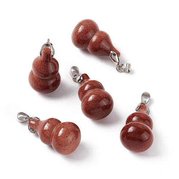 PandaHall Synthetic Goldstone Pendants, with Platinum Tone Brass Findings, Gourd Charm, 29.5x18mm, Hole: 6x4mm Goldstone Vegetables
PandaHall Synthetic Goldstone Pendants, with Platinum Tone Brass Findings, Gourd Charm, 29.5x18mm, Hole: 6x4mm Goldstone Vegetables