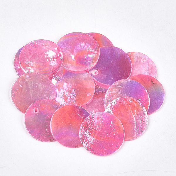 PandaHall AB Color Plated Capiz Shell Pendants, Dyed, Flat Round, Hot Pink, 24~25x1~2mm, Hole: 1.5mm Capiz Shell Flat Round Pink
PandaHall AB Color Plated Capiz Shell Pendants, Dyed, Flat Round, Hot Pink, 24~25x1~2mm, Hole: 1.5mm Capiz Shell Flat Round Pink