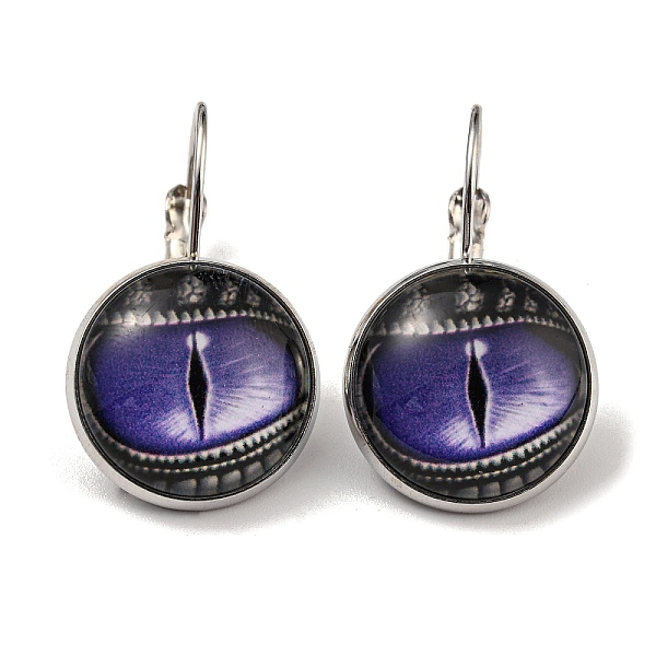 PandaHall Dragon Eye Glass Leverback Earrings with Brass Earring Pins, Medium Purple, 29mm Glass Eye
PandaHall Dragon Eye Glass Leverback Earrings with Brass Earring Pins, Medium Purple, 29mm Glass Eye