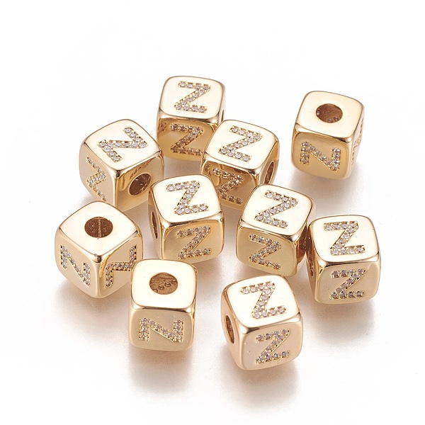 PandaHall Brass Micro Pave Cubic Zirconia Beads, Horizontal Hole, Real 18K Gold Plated, Long-Lasting Plated, Cube with Letter, Clear...
PandaHall Brass Micro Pave Cubic Zirconia Beads, Horizontal Hole, Real 18K Gold Plated, Long-Lasting Plated, Cube with Letter, Clear...