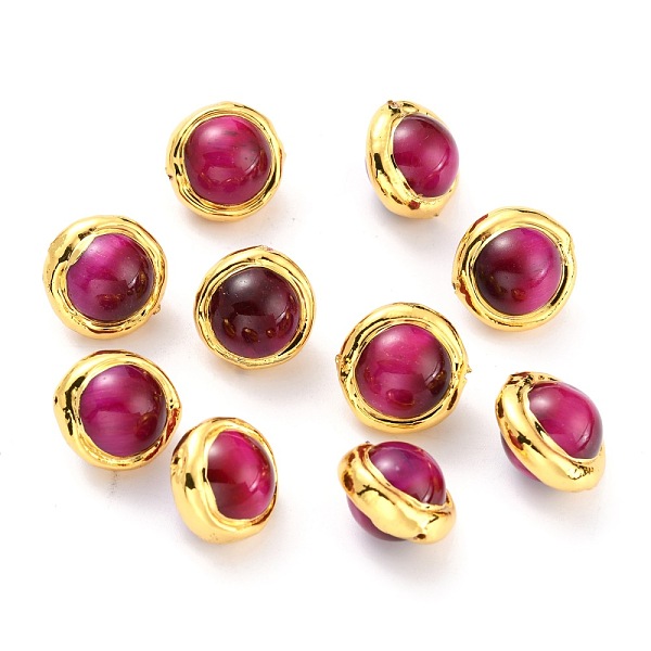 PandaHall Natural Tiger Eye Beads, with Golden Brass Edge, Dyed, Round, Deep Pink, 15.5~17x15.5~16x12.5mm, Hole: 0.8mm Tiger Eye Round
PandaHall Natural Tiger Eye Beads, with Golden Brass Edge, Dyed, Round, Deep Pink, 15.5~17x15.5~16x12.5mm, Hole: 0.8mm Tiger Eye Round