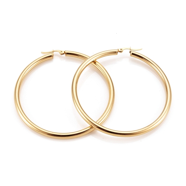 PandaHall 304 Stainless Steel Hoop Earrings, Hypoallergenic Earrings, Ring Shape, Golden, 6 Gauge, 69~71x4mm, Pin: 0.7x1mm 304 Stainless...
PandaHall 304 Stainless Steel Hoop Earrings, Hypoallergenic Earrings, Ring Shape, Golden, 6 Gauge, 69~71x4mm, Pin: 0.7x1mm 304 Stainless...