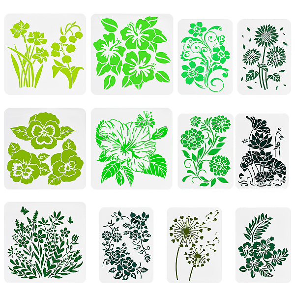 PandaHall PET Hollow Out Drawing Painting Stencils, for DIY Scrapbook, Photo Album, Flower, 210~300x297~300mm, 12pcs/set Plastic Flower
PandaHall PET Hollow Out Drawing Painting Stencils, for DIY Scrapbook, Photo Album, Flower, 210~300x297~300mm, 12pcs/set Plastic Flower