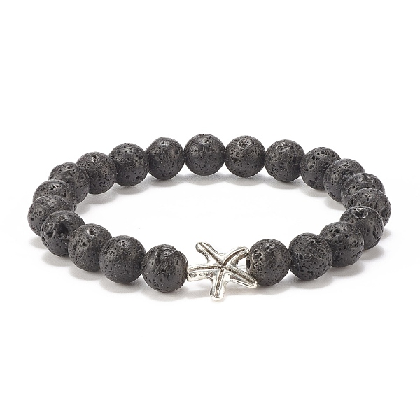 PandaHall Natural Lava Rock Stretch Bracelet with Alloy Starfish, Essential Oil Gemstone Jewelry for Women, Inner Diameter: 2-1/4 inch...
PandaHall Natural Lava Rock Stretch Bracelet with Alloy Starfish, Essential Oil Gemstone Jewelry for Women, Inner Diameter: 2-1/4 inch...