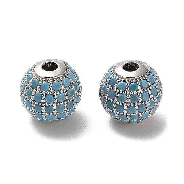 PandaHall Rhodium Plated 925 Sterling Silver Micro Pave Cubic Zirconia Beads, Round, Real Platinum Plated, Sky Blue, 10x9mm, Hole: 2.2mm...
PandaHall Rhodium Plated 925 Sterling Silver Micro Pave Cubic Zirconia Beads, Round, Real Platinum Plated, Sky Blue, 10x9mm, Hole: 2.2mm...