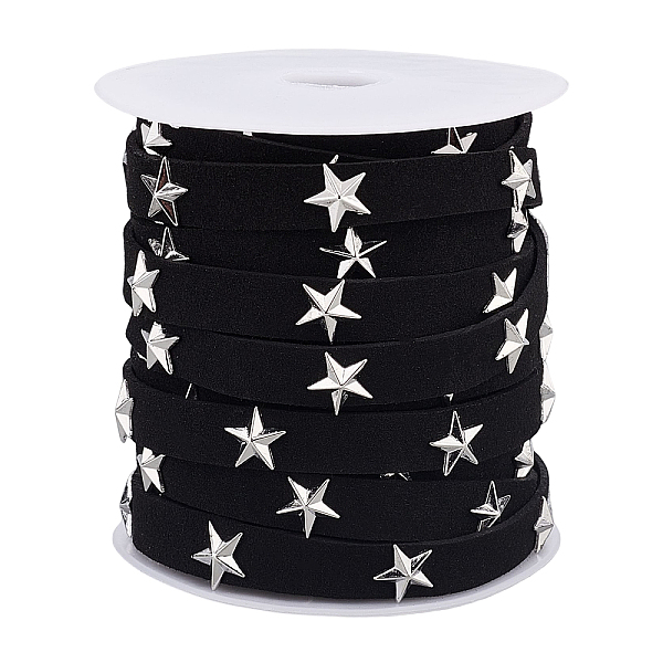 PandaHall PH 10 Yards Flat Faux Suede Ribbon Black Faux Leather Lace with Star Rivet 10mm Studded Faux Suede Cord with Star Rivet for Punk...
PandaHall PH 10 Yards Flat Faux Suede Ribbon Black Faux Leather Lace with Star Rivet 10mm Studded Faux Suede Cord with Star Rivet for Punk...