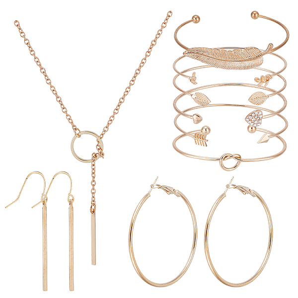 PandaHall ANATTASOUL Alloy Rectangle Bar Pendant Dangle Earrings & Bangles & Lariat Necklace, Jewelry Set for Women, Golden, 25-5/8 inch...
PandaHall ANATTASOUL Alloy Rectangle Bar Pendant Dangle Earrings & Bangles & Lariat Necklace, Jewelry Set for Women, Golden, 25-5/8 inch...