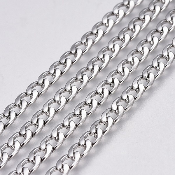 PandaHall 304 Stainless Steel Curb Chains, Unwelded, Stainless Steel Color, 6.5x4.5x1.2mm 304 Stainless Steel
PandaHall 304 Stainless Steel Curb Chains, Unwelded, Stainless Steel Color, 6.5x4.5x1.2mm 304 Stainless Steel