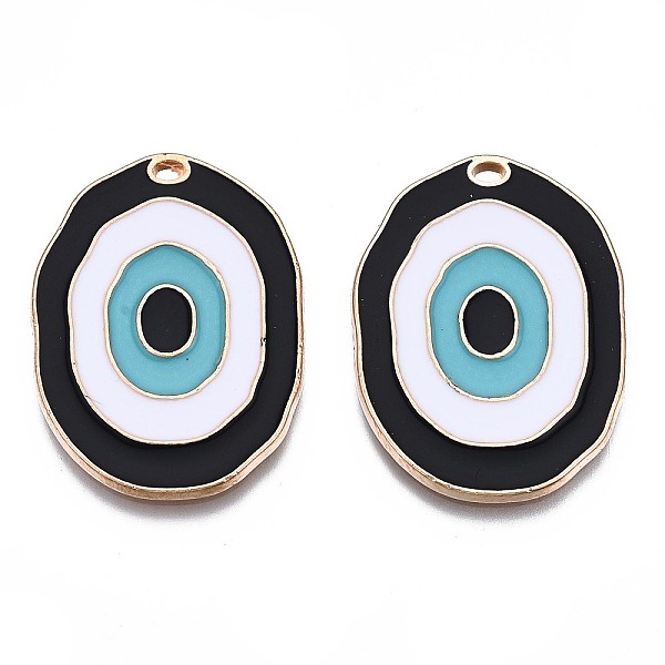 PandaHall Alloy Enamel Pendants, Cadmium Free & Lead Free, Light Gold, Oval, Black, 31x23x1.5mm, Hole: 1.2mm Alloy+Enamel Oval Black
PandaHall Alloy Enamel Pendants, Cadmium Free & Lead Free, Light Gold, Oval, Black, 31x23x1.5mm, Hole: 1.2mm Alloy+Enamel Oval Black