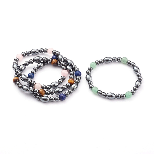 PandaHall Non-magnetic Synthetic Hematite Beads Stretch Bracelets, with Natural Gemstone Beads, Round & Oval, Mixed Color, Inner Diameter..., Multicolor
PandaHall Non-magnetic Synthetic Hematite Beads Stretch Bracelets, with Natural Gemstone Beads, Round & Oval, Mixed Color, Inner Diameter..., Multicolor