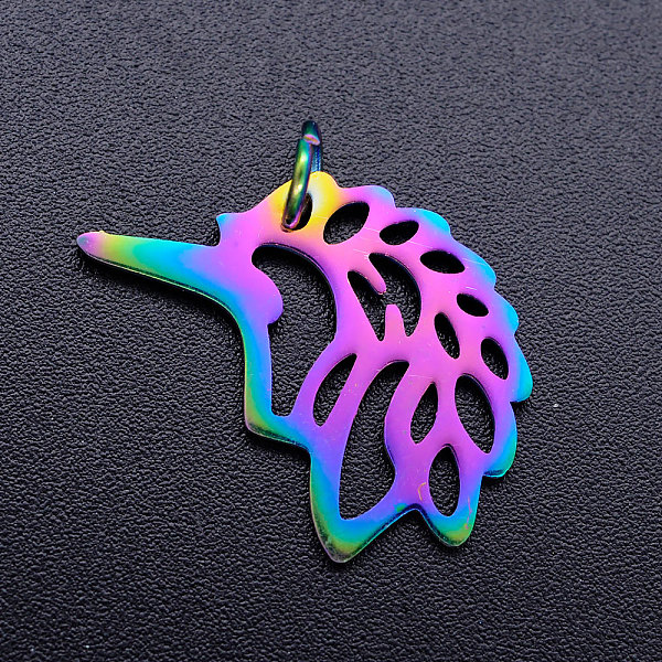 PandaHall Ion Plating(IP) 201 Stainless Steel Pendants, with Jump Rings, Unicorn, Rainbow Color, 22x16x1mm, Jump Ring: 5x0.8mm, Inner...
PandaHall Ion Plating(IP) 201 Stainless Steel Pendants, with Jump Rings, Unicorn, Rainbow Color, 22x16x1mm, Jump Ring: 5x0.8mm, Inner...