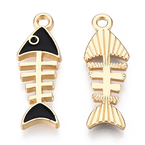 PandaHall Alloy Pendants, with Enamel, Light Gold, Fishbone, Black, 23x8x2mm, Hole: 1.8mm Alloy+Enamel Others Black
PandaHall Alloy Pendants, with Enamel, Light Gold, Fishbone, Black, 23x8x2mm, Hole: 1.8mm Alloy+Enamel Others Black