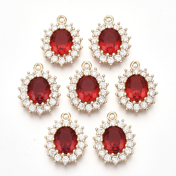 PandaHall Transparent Faceted Glass Pendants, with Clear Rhinestone and Golden Tone Brass Open Back Settings, Oval, Red, 20x15x6mm, Hole...
PandaHall Transparent Faceted Glass Pendants, with Clear Rhinestone and Golden Tone Brass Open Back Settings, Oval, Red, 20x15x6mm, Hole...
