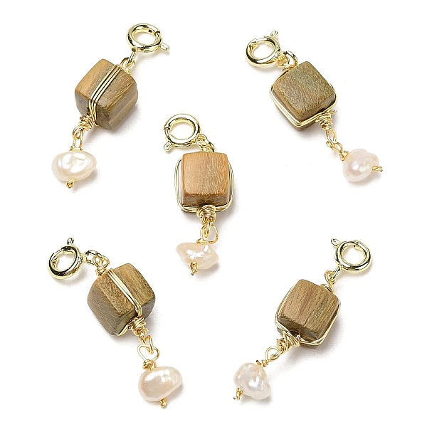 PandaHall Wire Wrapped Verawood Cube Pendant Decorations, Natural Pearl Ornament with Brass Spring Ring Clasps, Real 14K Gold Plated, 33.5mm...
PandaHall Wire Wrapped Verawood Cube Pendant Decorations, Natural Pearl Ornament with Brass Spring Ring Clasps, Real 14K Gold Plated, 33.5mm...