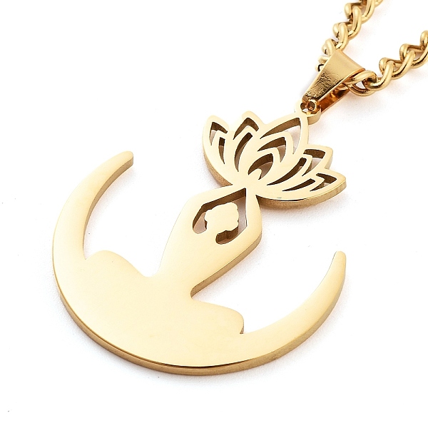 PandaHall 304 Stainless Steel Pendant Necklaces, Curb Chains, Human with Flower, Real 18K Gold Plated, 17.44 inch(44.3cm) 304 Stainless...
PandaHall 304 Stainless Steel Pendant Necklaces, Curb Chains, Human with Flower, Real 18K Gold Plated, 17.44 inch(44.3cm) 304 Stainless...