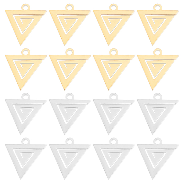 PandaHall DICOSMETIC 32Pcs 2 Colors 304 Stainless Steel Charms, Laser Cut, Triangle, Golden & Stainless Steel Color, 12x11.5x1.1mm, Hole...
PandaHall DICOSMETIC 32Pcs 2 Colors 304 Stainless Steel Charms, Laser Cut, Triangle, Golden & Stainless Steel Color, 12x11.5x1.1mm, Hole...