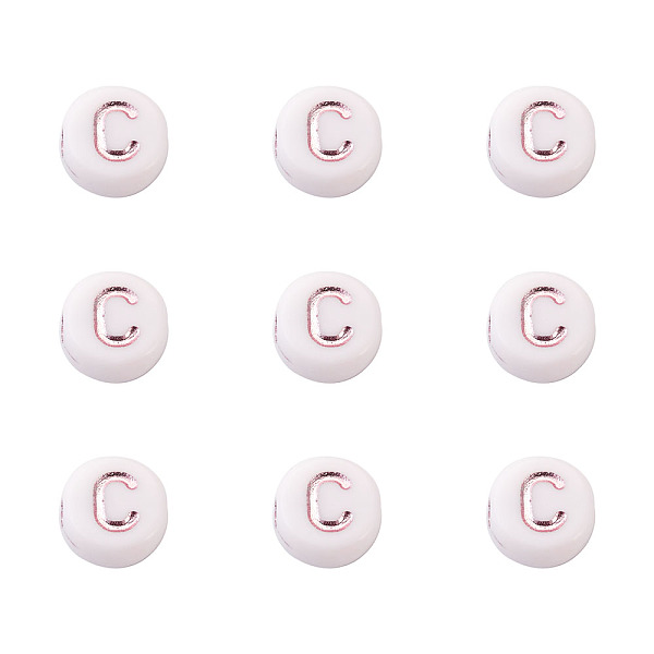 PandaHall Plating Acrylic Beads, for Name Bracelets & Jewelry Making, Metal Enlaced, Mixed Letters, Flat Round, Rose Gold Plated, 7x4mm..., White
PandaHall Plating Acrylic Beads, for Name Bracelets & Jewelry Making, Metal Enlaced, Mixed Letters, Flat Round, Rose Gold Plated, 7x4mm..., White