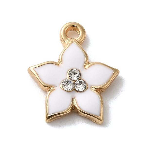 PandaHall Flower Alloy Enamel Pendants, with Rhinestone, Light Gold, White, 13.5x12.5x2.5mm, Hole: 1.4mm Alloy Rhinestone+Enamel Flower...
PandaHall Flower Alloy Enamel Pendants, with Rhinestone, Light Gold, White, 13.5x12.5x2.5mm, Hole: 1.4mm Alloy Rhinestone+Enamel Flower...