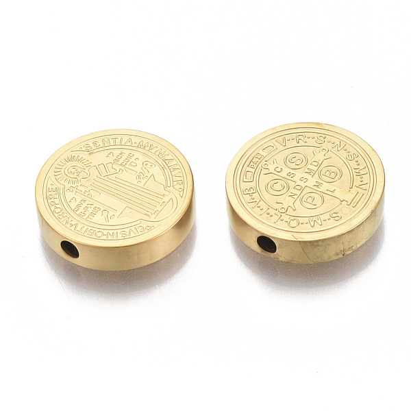 PandaHall Vacuum Plating 304 Stainless Steel Beads, Flat Round with Saint Benedict Medal, Golden, 14.5x3mm, Hole: 2mm 304 Stainless Steel...
PandaHall Vacuum Plating 304 Stainless Steel Beads, Flat Round with Saint Benedict Medal, Golden, 14.5x3mm, Hole: 2mm 304 Stainless Steel...