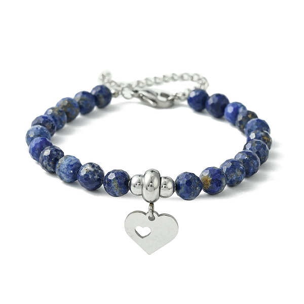 PandaHall Natural Lapis Lazuli Beaded Bracelets, Heart 304 Stainless Steel Charms Bracelets for Women, 7 inch(17.9cm) Lapis Lazuli Heart
PandaHall Natural Lapis Lazuli Beaded Bracelets, Heart 304 Stainless Steel Charms Bracelets for Women, 7 inch(17.9cm) Lapis Lazuli Heart