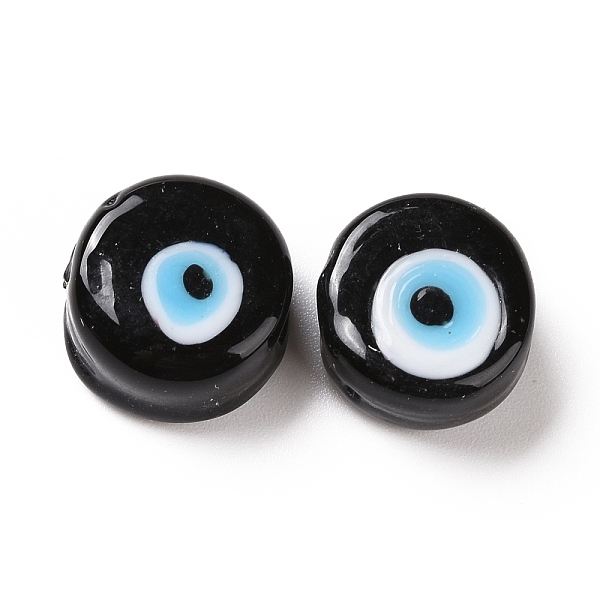 PandaHall Handmade Evil Eye Lampwork Beads, Flat Round, Black, 11.5~12x5.5mm, Hole: 1~1.2mm Lampwork Flat Round Black
PandaHall Handmade Evil Eye Lampwork Beads, Flat Round, Black, 11.5~12x5.5mm, Hole: 1~1.2mm Lampwork Flat Round Black