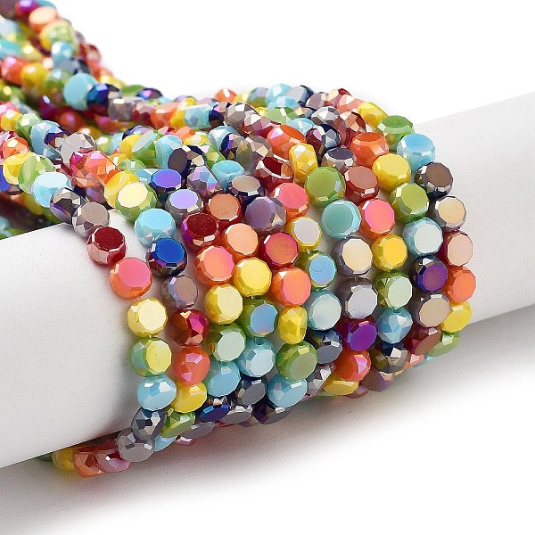 PandaHall Electroplate Glass Beads, Faceted, Flat Round, Colorful, 4x2.5mm, Hole: 0.9mm, about 100~104pcs/strand, 14.17''~14.96''(36~38cm)...
PandaHall Electroplate Glass Beads, Faceted, Flat Round, Colorful, 4x2.5mm, Hole: 0.9mm, about 100~104pcs/strand, 14.17''~14.96''(36~38cm)...